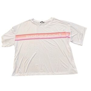 White T-Shirt‎ with Pink Stripes